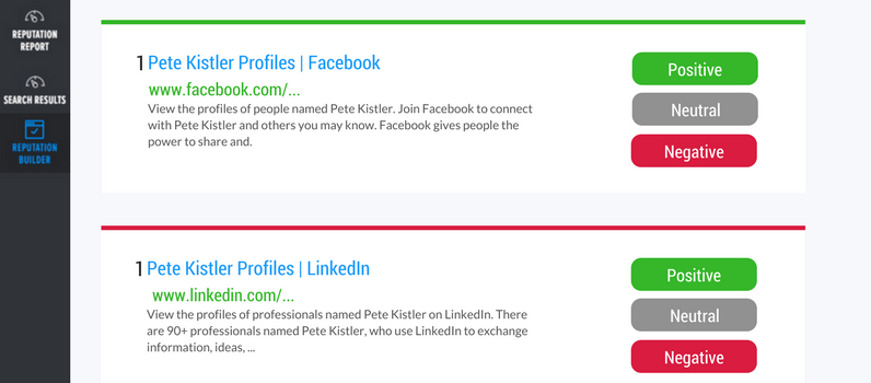 Scanning Your Personal Brand With The HelloPrivacy Software Personal branding scan screenshot